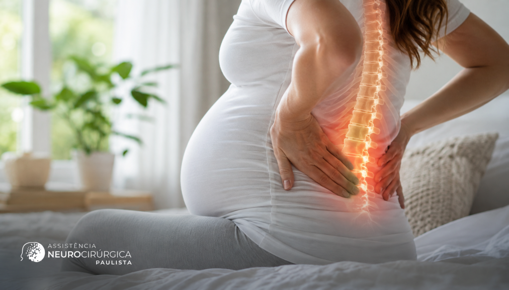 Coluna e gravidez: quando a dor lombar é hormonal e quando precisa de avaliação neurocirúrgica